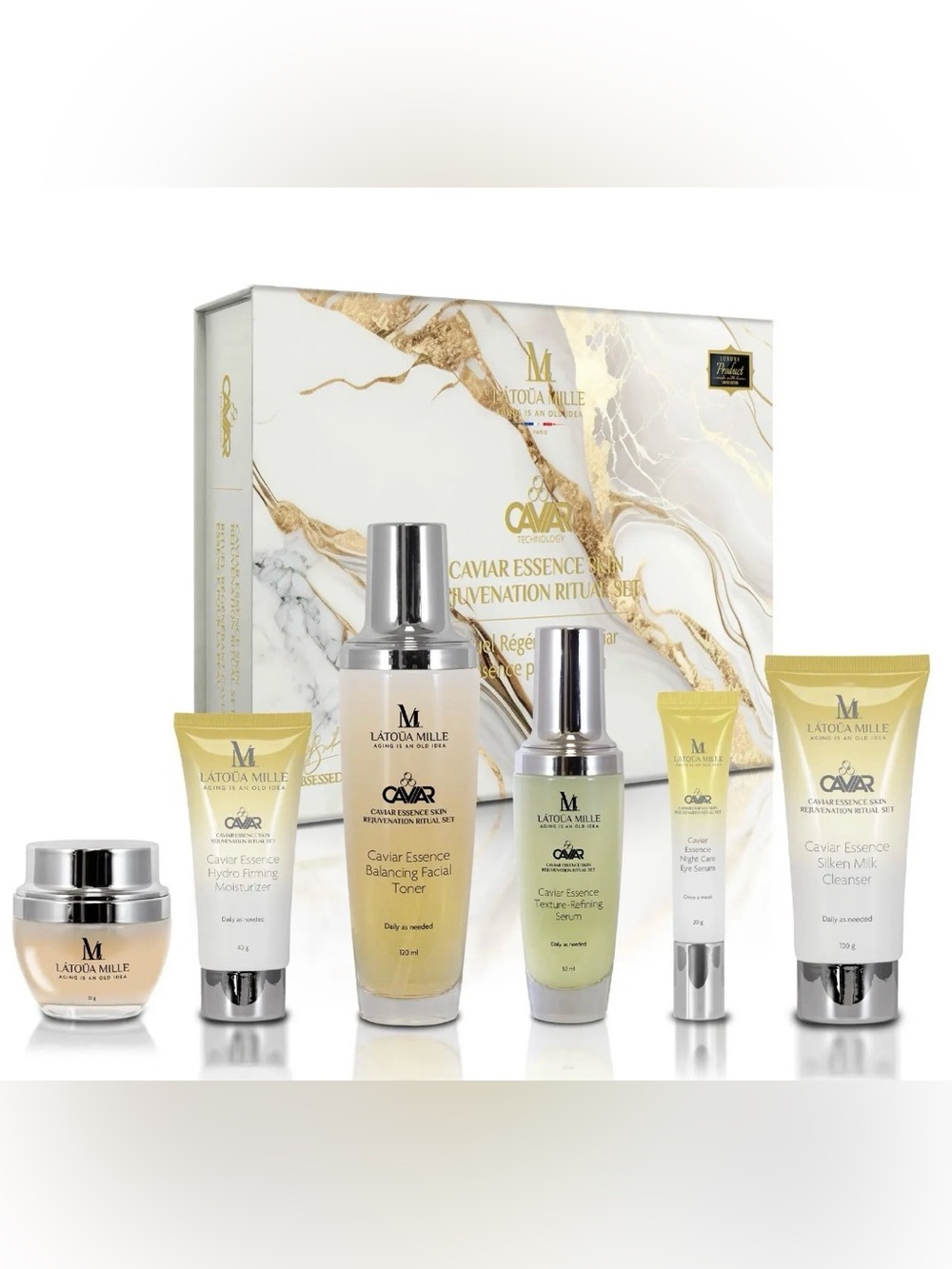 Latoua Mille Caviar Essence Anti-Aging Rejuvenation Ritual Set ~ Retail $6000